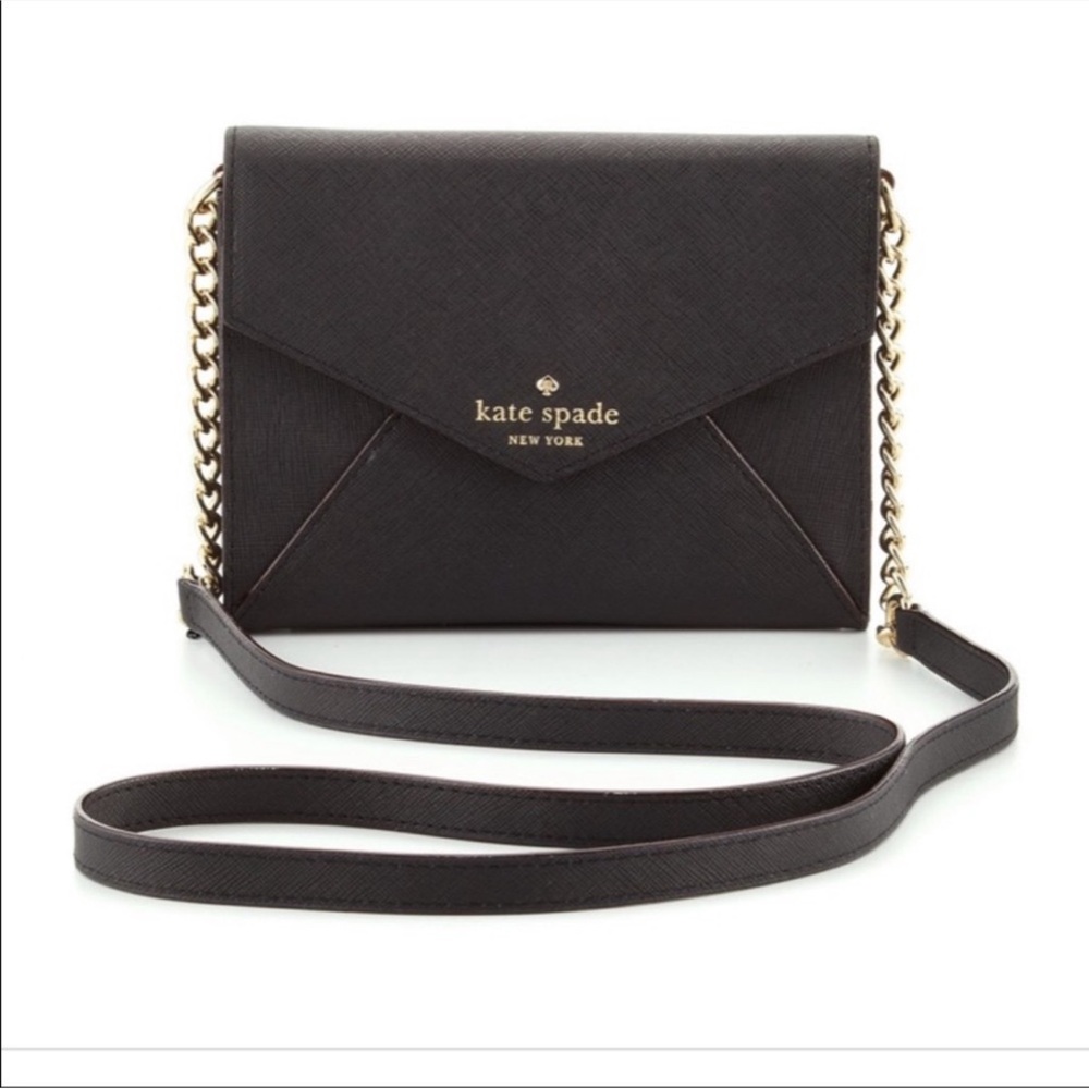 Kate Spade Black Crossbody with Gold Chain